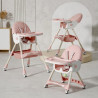 Krzesełko do karmienia tapicerowane dla dzieci róż