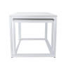 Stolik kawowy 2w1 biały z białą podstawą – lekki i nowoczesny