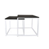 Stolik kawowy 2W1 czarny podstawa biała