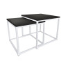Stolik kawowy 2W1 czarny podstawa biała
