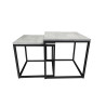 Stolik kawowy 2w1 beton z czarną podstawą – loft i elegancja