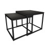 Stolik kawowy 2w1 czarny z czarną podstawą – elegancja