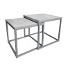 Stolik kawowy 2w1 beton z szarą podstawą – loftowy styl