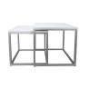 Stolik kawowy 2w1 biały z szarą podstawą – nowoczesny