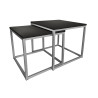 Stolik kawowy 2W1 czarny podstawa szara