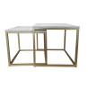 Stolik kawowy 2W1 beton podstawa złota