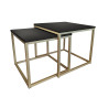 Stolik kawowy 2w1 czarny ze złotą podstawą – elegancja