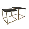 Stolik kawowy 2w1 czarny ze złotą podstawą – elegancja