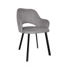 Milano chair Vogue 15 dark grey with black metal legs
