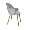 Milano velvet chair Vogue 14 - gold legs, light gray