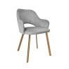 Milano velvet chair Vogue 14 - gold legs, light gray