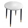 Taboret TRIX AL12 biało-szary na czarno-złotej podstawie – styl