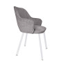 Milano chair Vogue 15 white metal legs dark grey
