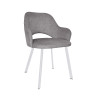 Milano chair Vogue 15 white metal legs dark grey