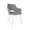 Milano chair Vogue 15 white metal legs dark grey