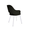 Milano chair Vogue 17 – white metal legs, carbon gray