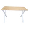 Stół LOFT X 70x120 biały blat Dąb Craft