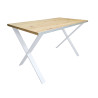 Stół LOFT X 70x120 biały blat Dąb Craft