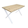 Stół LOFT X 70x120 biały blat Dąb Craft