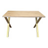 Stół LOFT X 70x120 Dąb Craft złote nogi