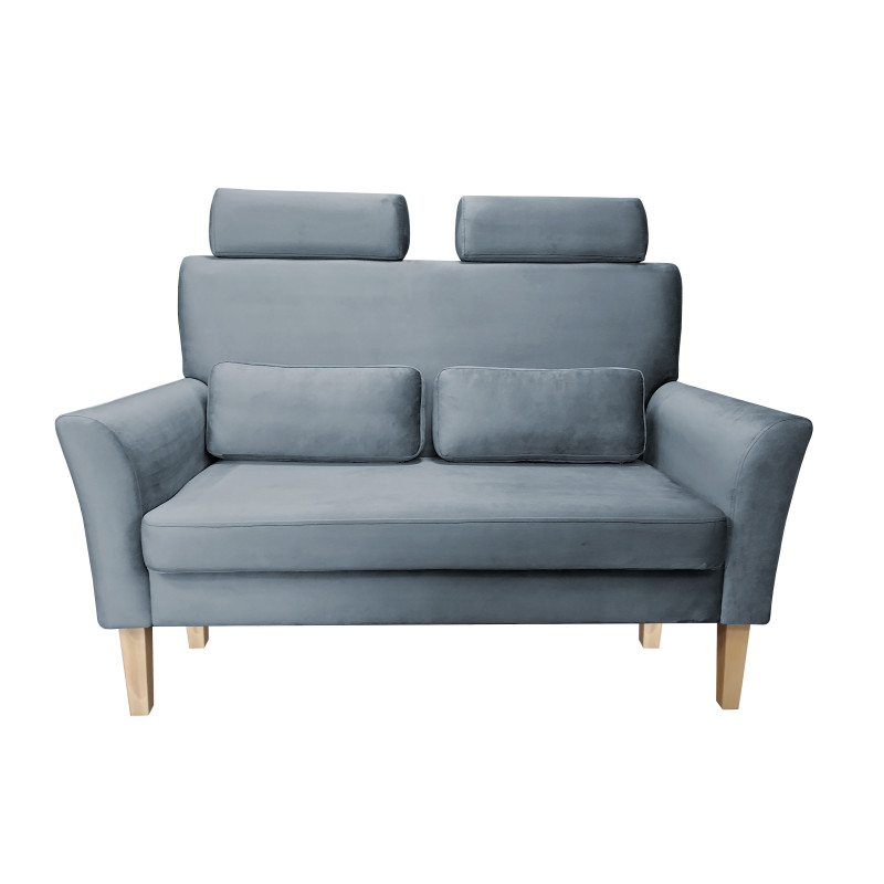 Sofa DENVER 2-osobowa nogi buk BL06 - szary błękit