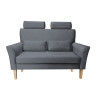 Sofa DENVER nogi buk BL14 szara, velvet