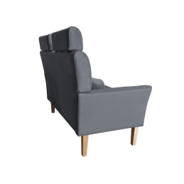 Sofa DENVER nogi buk BL14 szara, velvet
