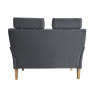 Sofa DENVER nogi buk BL14 szara, velvet