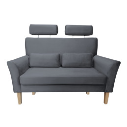 Sofa DENVER nogi buk BL14 szara, velvet