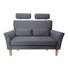 Sofa DENVER nogi buk BL14 szara, velvet