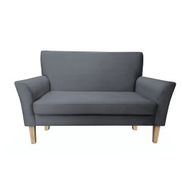 Sofa DENVER nogi buk BL14 szara, velvet