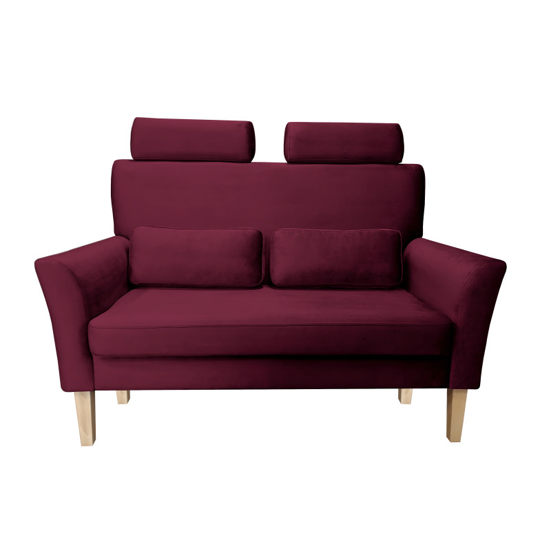 Sofa DENVER 2-osobowa nogi buk, velvet śliwka