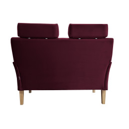 Sofa DENVER 2-osobowa nogi buk, velvet śliwka