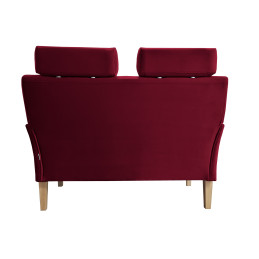 Sofa DENVER dwuosobowa nogi buk MG31 czerwony