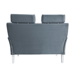 Sofa DENVER 2-osobowa nogi białe, velvet szary-błękit