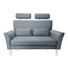 Sofa DENVER 2-osobowa nogi białe, velvet szary-błękit