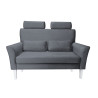 Sofa DENVER dwuosobowa szara z białymi nogami