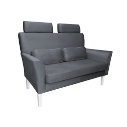 Sofa DENVER dwuosobowa szara z białymi nogami