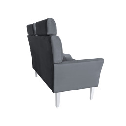 Sofa DENVER dwuosobowa szara z białymi nogami