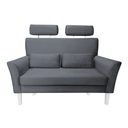 Sofa DENVER dwuosobowa szara z białymi nogami
