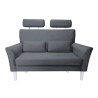 Sofa DENVER dwuosobowa szara z białymi nogami