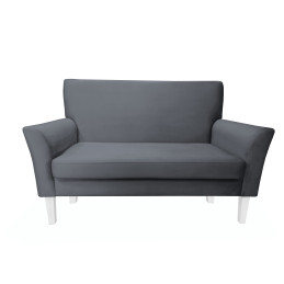 Sofa DENVER dwuosobowa szara z białymi nogami