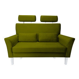 Sofa DENVER 2-osobowa zielona oliwka, nogi białe