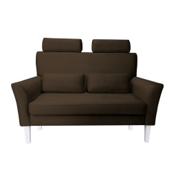 Sofa DENVER 2-os. Velvet brąz, nogi białe
