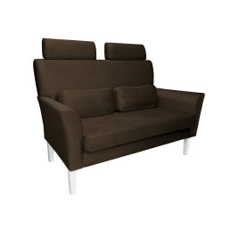 Sofa DENVER 2-os. Velvet brąz, nogi białe