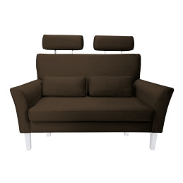 Sofa DENVER 2-os. Velvet brąz, nogi białe