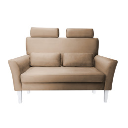 Sofa DENVER 2-osobowa nogi białe, jasny brąz