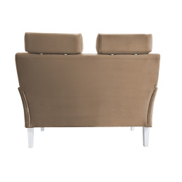 Sofa DENVER 2-osobowa nogi białe, jasny brąz