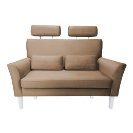 Sofa DENVER 2-osobowa nogi białe, jasny brąz