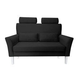 Sofa DENVER nogi białe - czarny velvet